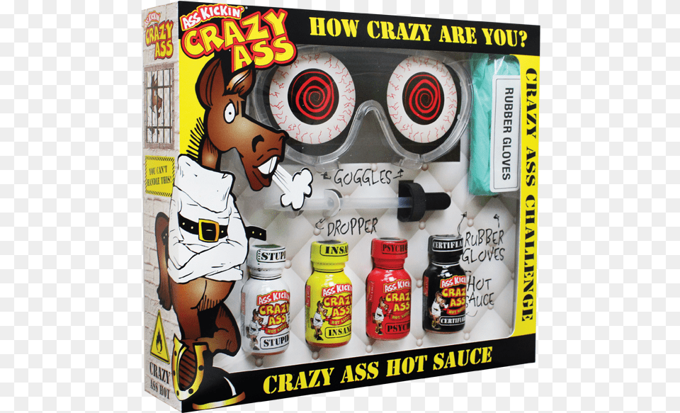 Crazy Ass Challenge Hot Sauce, Jar, Person, Face, Head Free Png