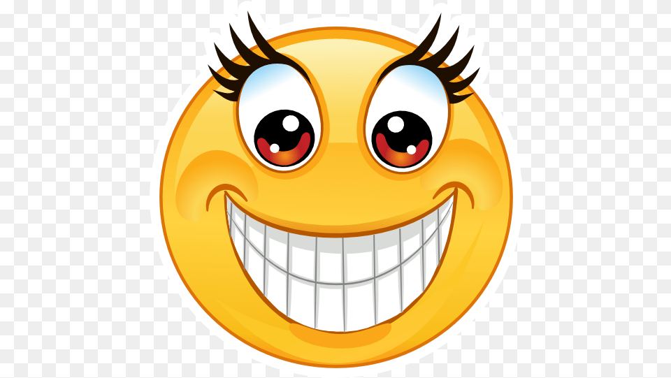 Crazy Big Smile Emoji Sticker Big Teeth Smile Emoji, Logo Free Transparent Png