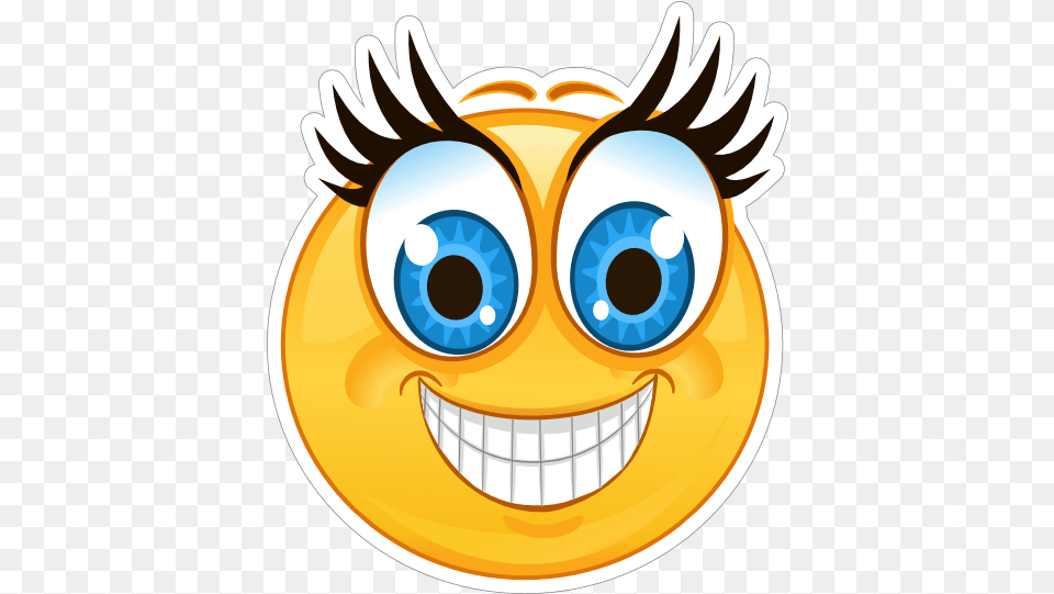 Crazy Blue Eyes Big Smile Emoji Sticker Big Smile Emoji, Birthday Cake, Cake, Cream, Dessert Free Transparent Png