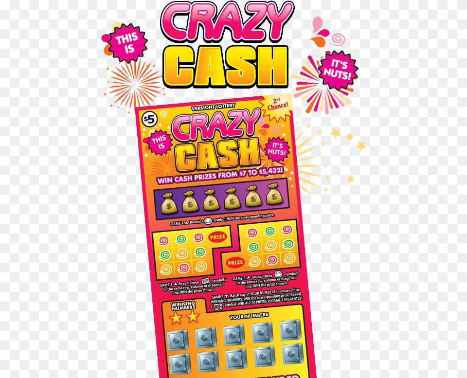 Crazy Cash Instant Game, Advertisement, Poster, Electrical Device, Switch Free Png