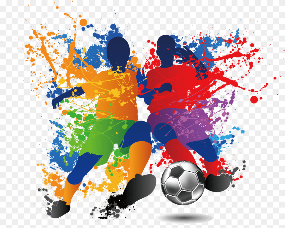 Crazy Coated Color Football Illustration Player Futsal Futsal Player Futsal Vector, Art, Ball, Graphics, Soccer Free Png
