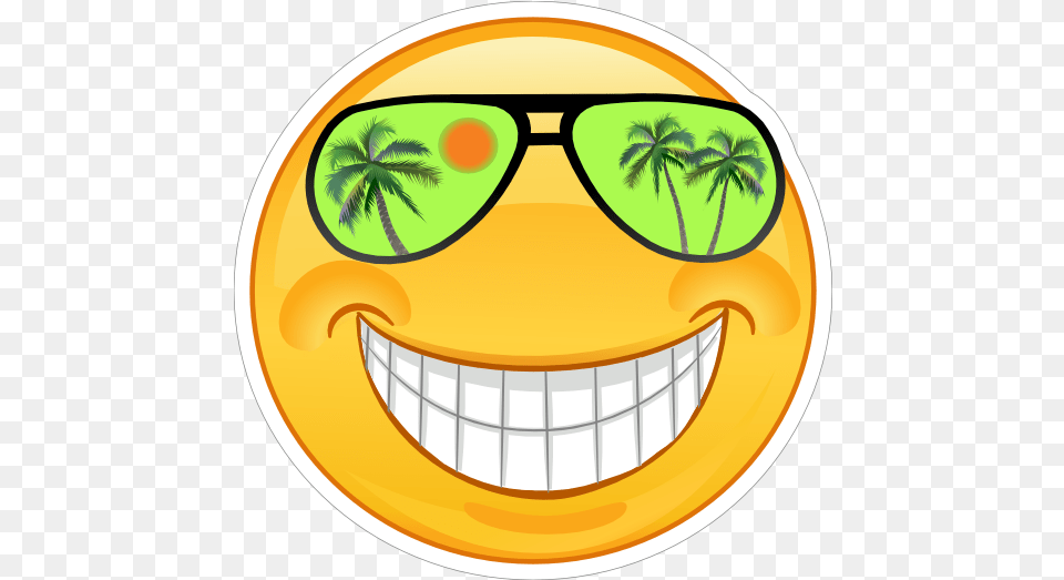 Crazy Cool Green Sunglasses Smiling Emoji Sticker Sunglasses Emoji Stickers, Summer, Accessories, Glasses, Food Free Transparent Png