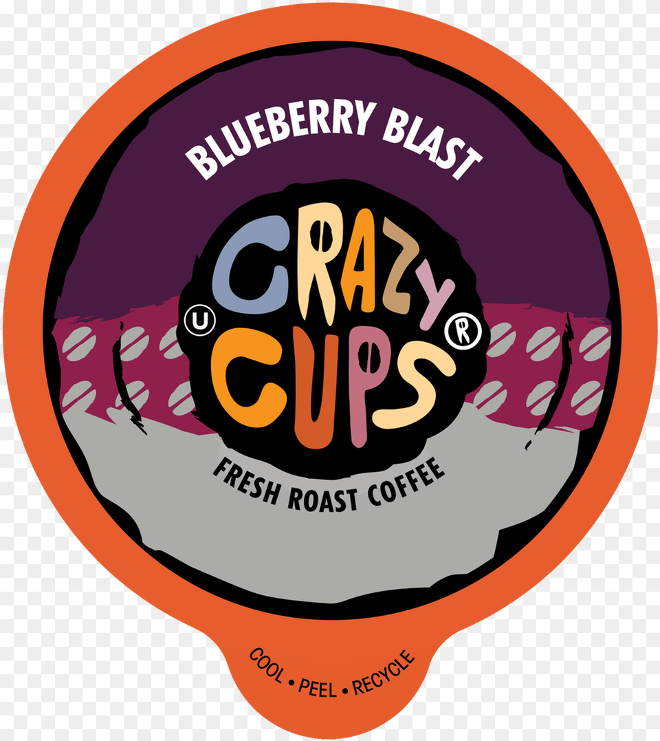 Crazy Cups Blueberry Blast Flavored Coffee Single Serve Circle, Sticker, Logo, Advertisement, Poster Free Png