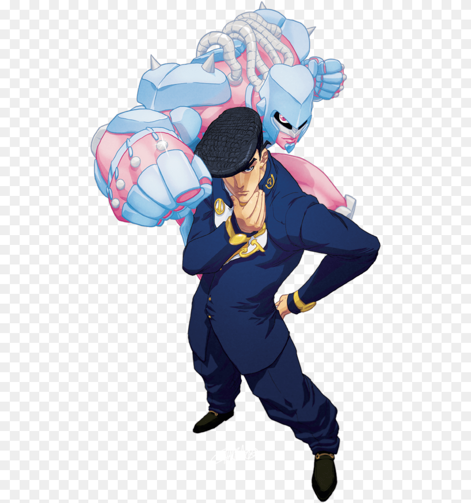 Crazy Diamond And Higashikata Jousuke Drawn By Jeffrey Josuke Crazy Diamond Pose, Book, Comics, Publication, Adult Free Png