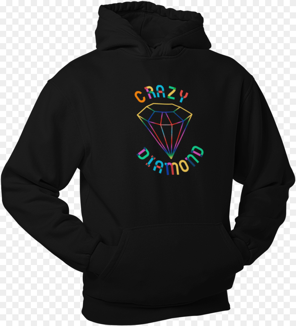 Crazy Diamond Unisex Fleece Pullover Hoodie Black Hoodie, Clothing, Hood, Knitwear, Sweater Free Transparent Png