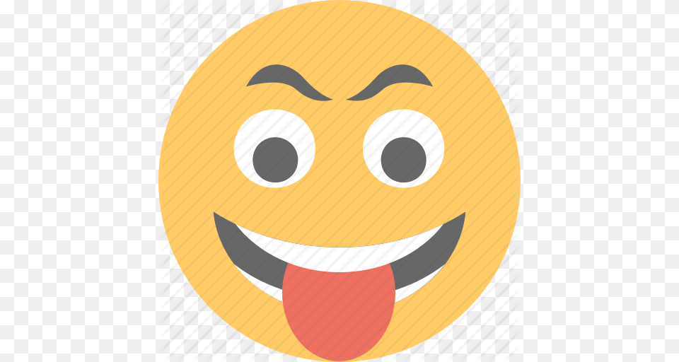 Crazy Face Emoji Naughty Smiley Stuck Out Tongue Icon, Plush, Toy, Disk Free Transparent Png