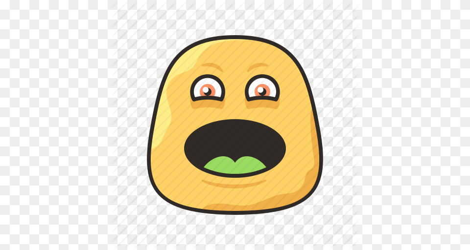 Crazy Face Funny Laughing Monster Icon, Food, Meal, Bread, Disk Free Png