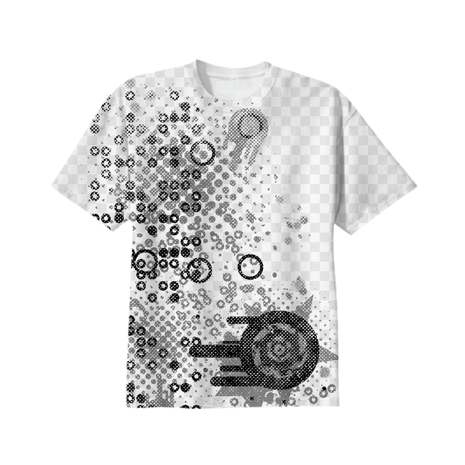Crazy Grunge Halftone Circles And Dots All Over Print Abstract Pattern Circles Dots Halftone Star Faces Geometric, Clothing, T-shirt, Shirt Png Image