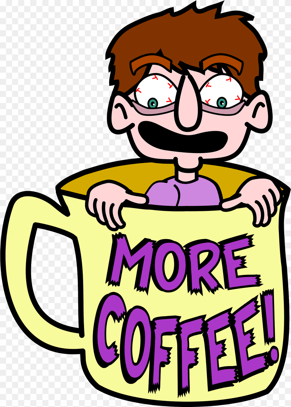 Crazy Man In A Coffee Mug More Coffee Clipart, Cup, Face, Head, Person Free Png Download