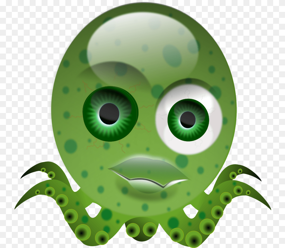 Crazy Octopus Clip Art, Alien, Green, Disk Free Png