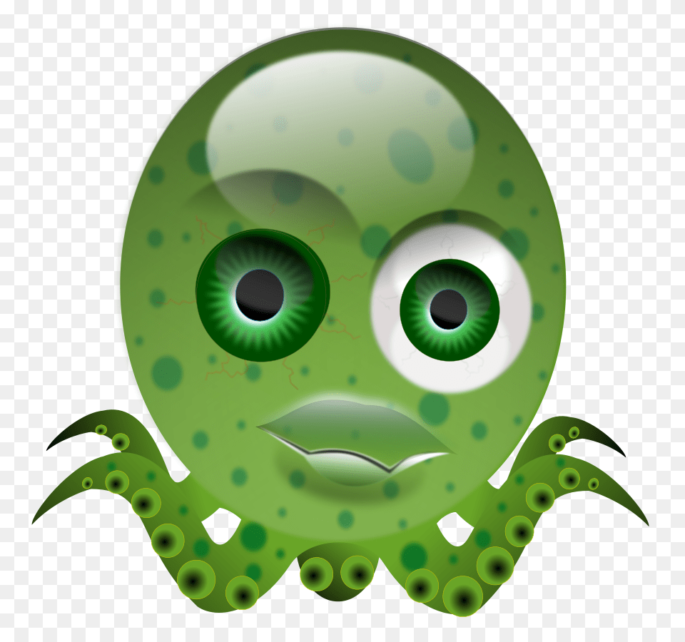 Crazy Octopus Clip Arts For Web, Alien, Green, Disk Png