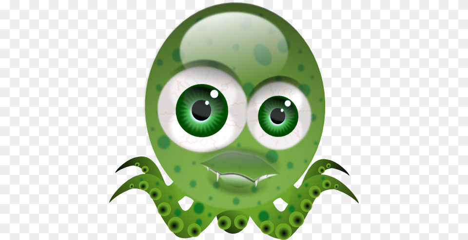 Crazy Octopus Clipart, Green, Alien Png Image