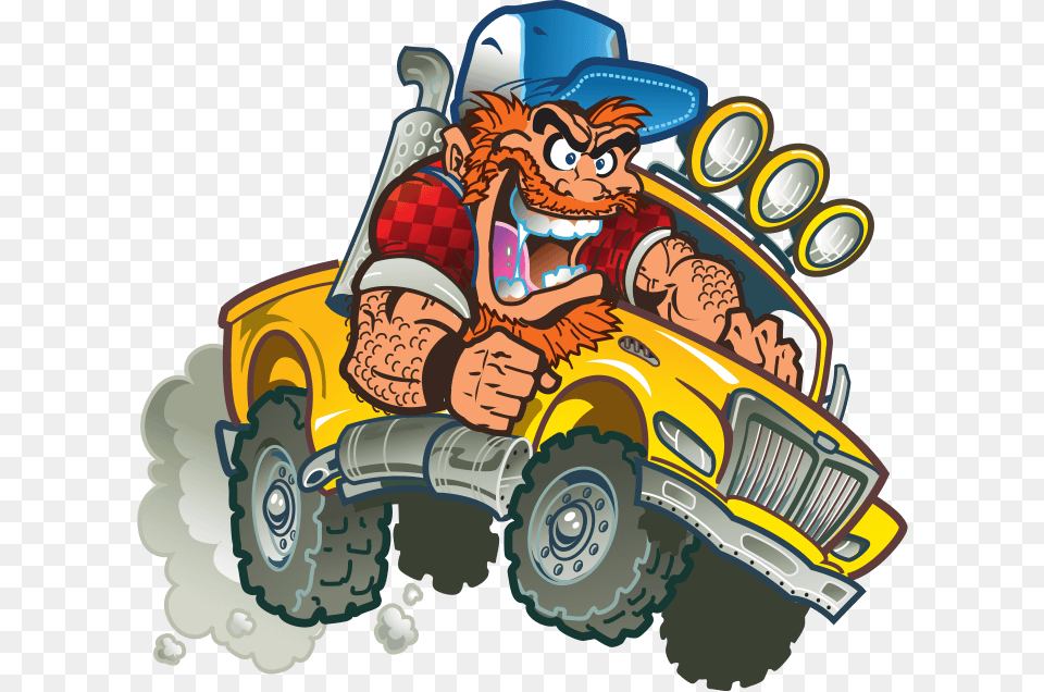 Crazy Offroad Cartoon, Book, Comics, Publication, Bulldozer Free Png Download