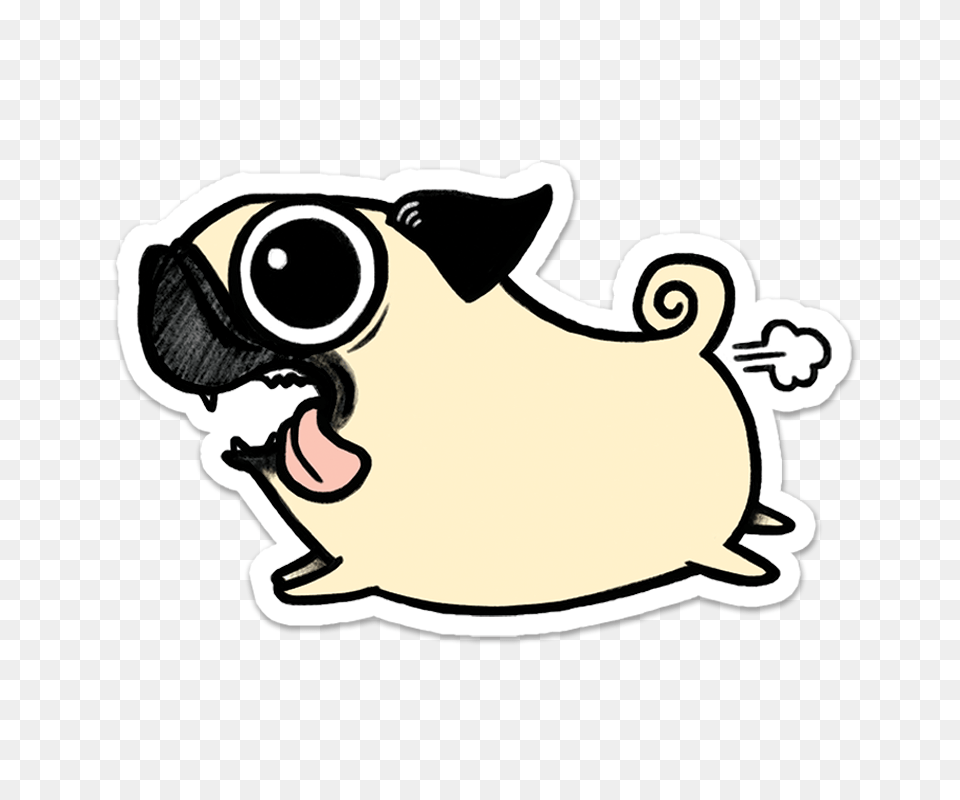 Crazy Pug Sticker Animal Baby Animals And Creatures, Person, Canine, Dog, Mammal Free Transparent Png