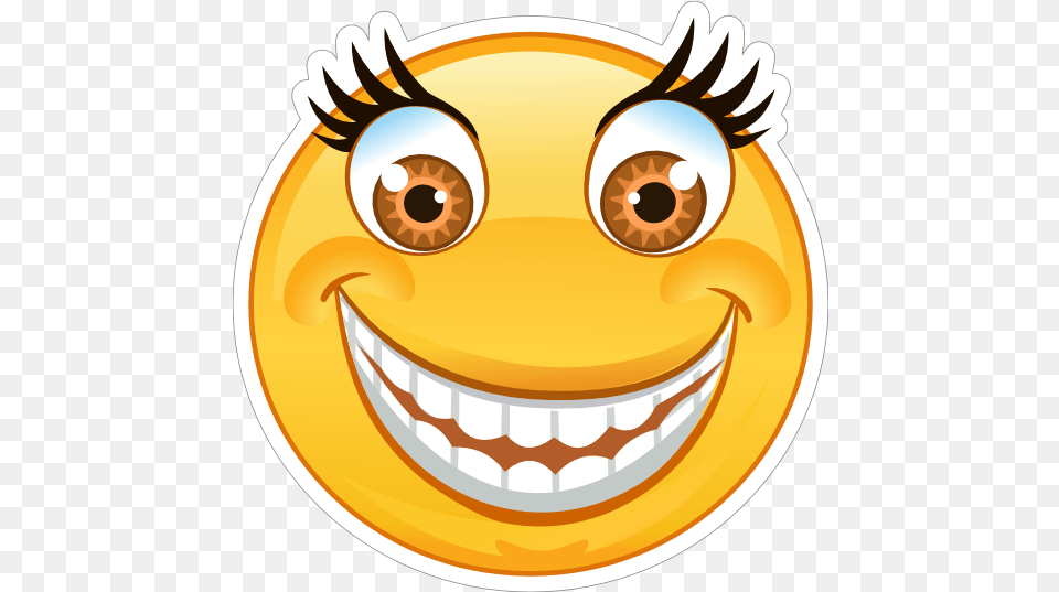 Crazy Wide Eyes Big Smile Emoji Sticker Big Smile Emoji, Body Part, Mouth, Person, Teeth Png