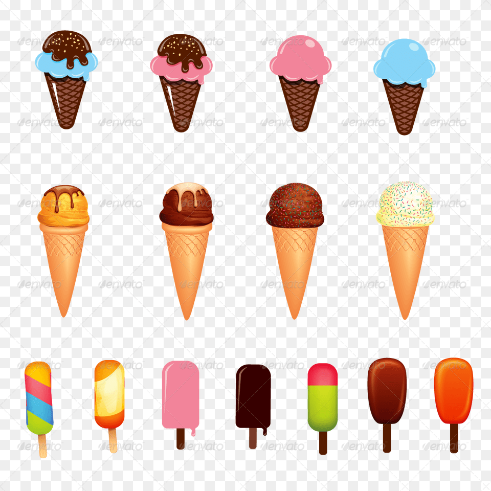 Cream And Collection By Pixelscube Graphicriver Food Ice Cream Candy Vector, Dessert, Ice Cream Free Png Download