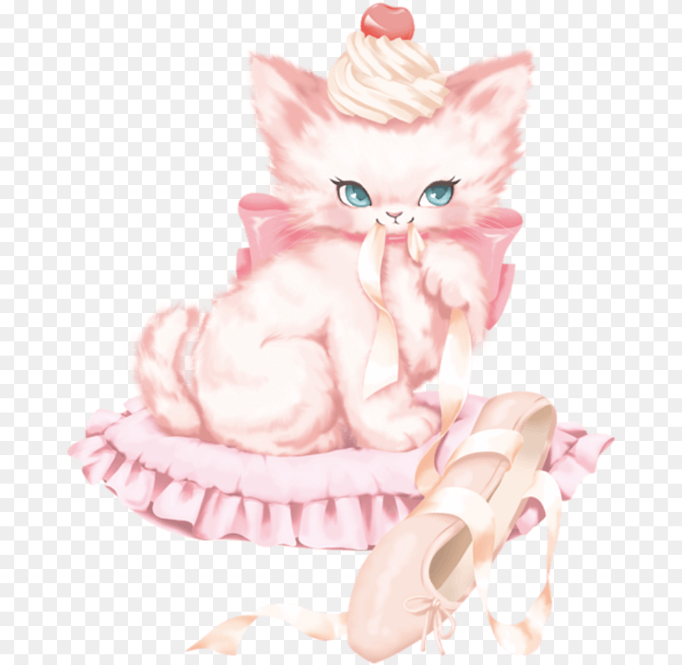 Cream Cat Meow Shoes Cute Dance Watercolor, Animal, Cake, Dessert, Food Free Transparent Png