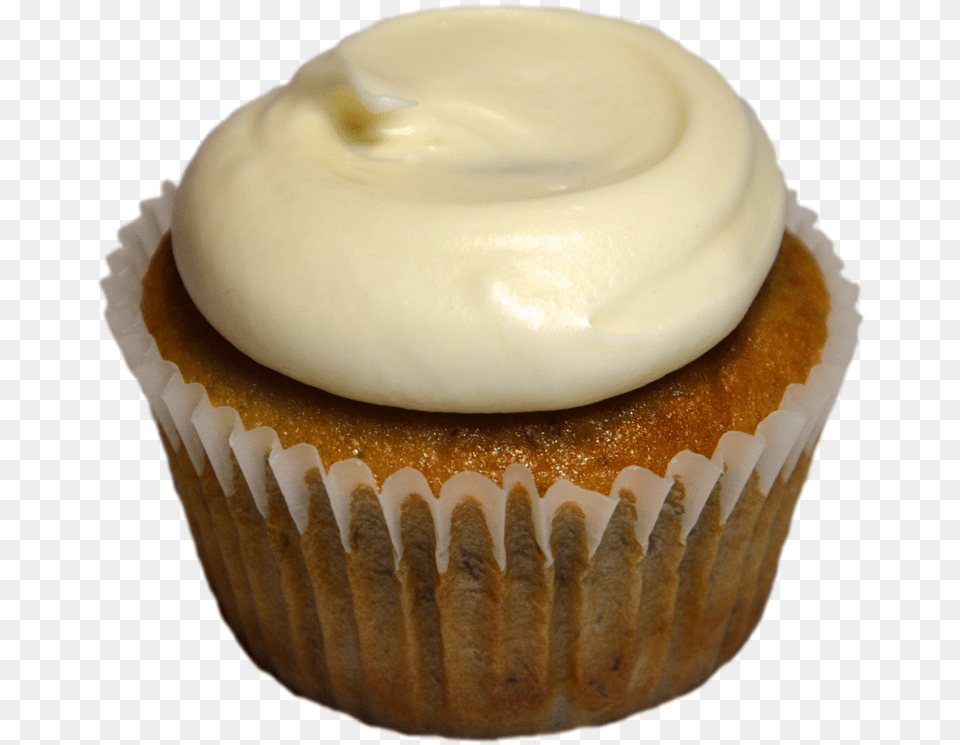 Cream Cheese On Banana Cake, Cupcake, Dessert, Food, Icing Free Transparent Png