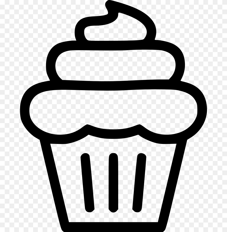 Cream Cupcake Whip Cream Icon Hd, Cake, Dessert, Food, Stencil Free Png Download