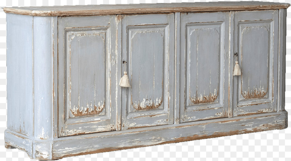Cream Distressed Sideboard With Four Doors And Wood Cabinetry, Closet, Cupboard, Furniture, Cabinet Png