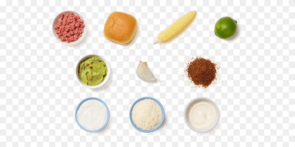 Creamy Guacamole Burgers With Elote Style Corn On The Superfood, Food, Lunch, Meal, Citrus Fruit Png