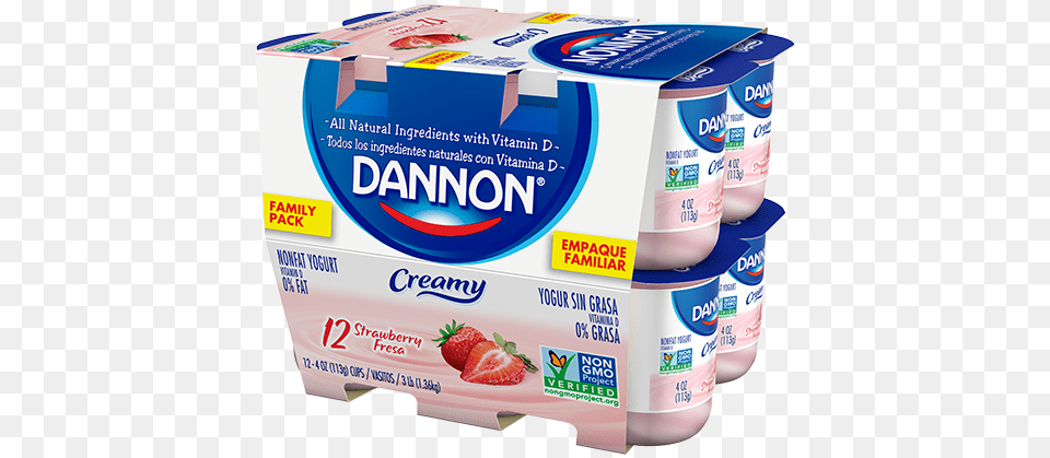 Creamy Nonfat Yogurt Strawberry Dannon Yogurt Cherry 53 Oz, Dessert, Food, Ketchup, Berry Png Image