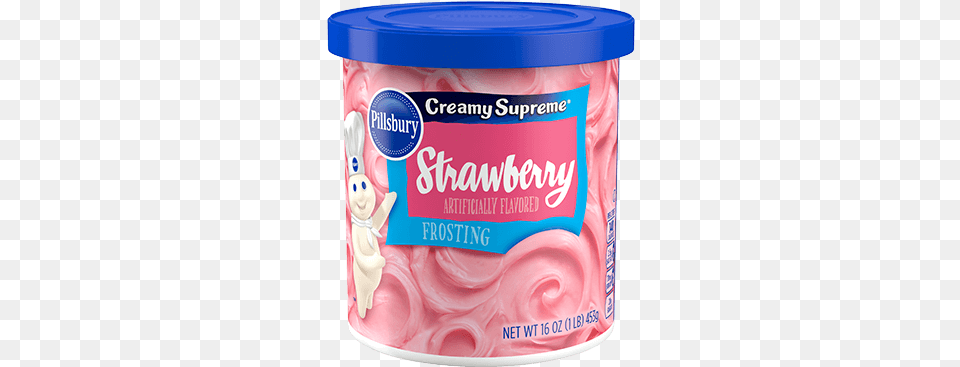 Creamy Supreme Strawberry Flavored Frosting Pillsbury Creamy Supreme Frosting Strawberry, Dessert, Food, Yogurt, Birthday Cake Png Image