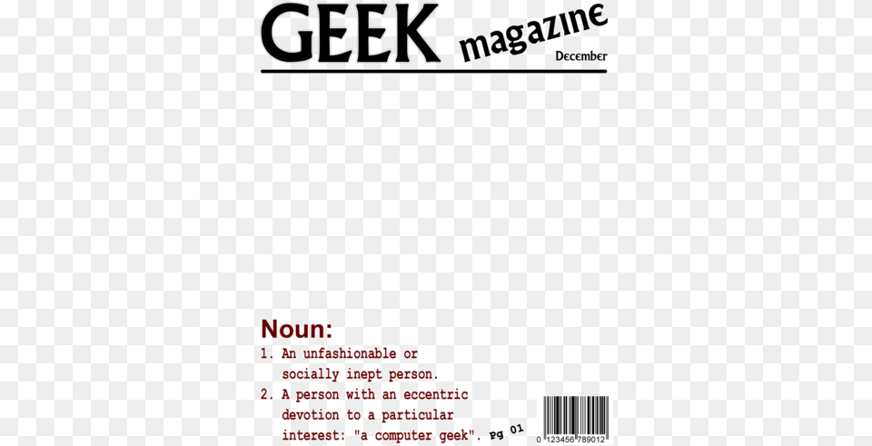 Create A Fake Geek Magazine Cover Magazine Cover Text, Paper, Publication Free Transparent Png