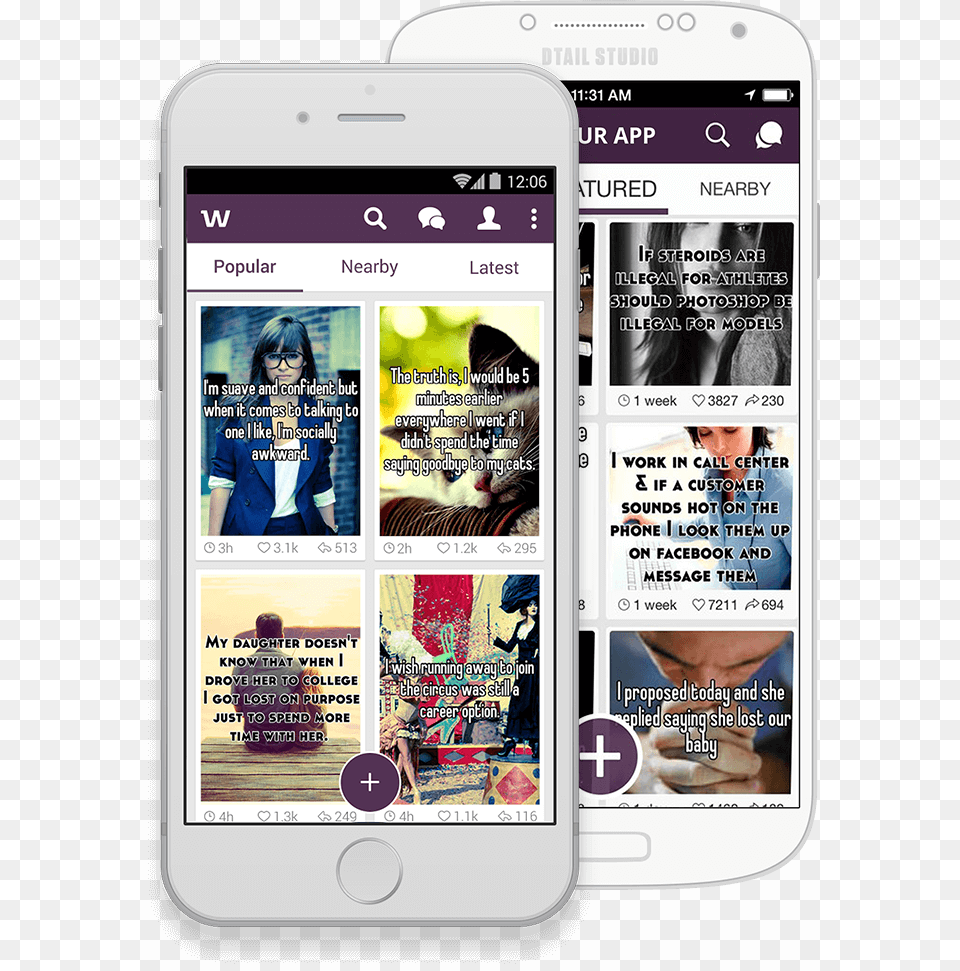 Create An App Like Whisper For Iphoneandroid Instagram Clone Script App, Phone, Mobile Phone, Electronics, Adult Free Png