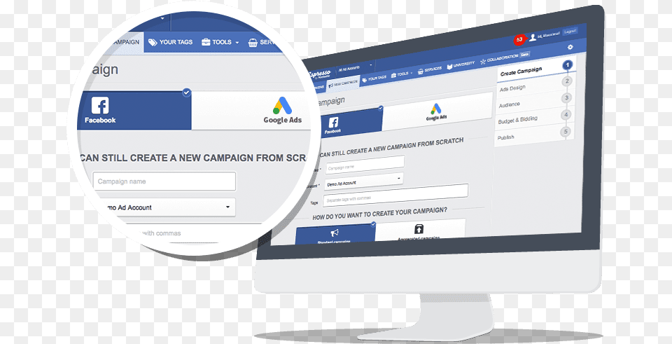 Create Campaign Facebook Adwords Facebook Campaign Monitor, File, Computer, Electronics, Pc Png Image