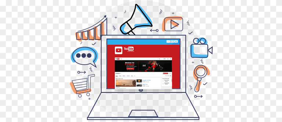 Create Custom Youtube Cover Banner To Increase Followers Animated Marketing Videos, File, Electronics, Screen, Computer Hardware Png Image
