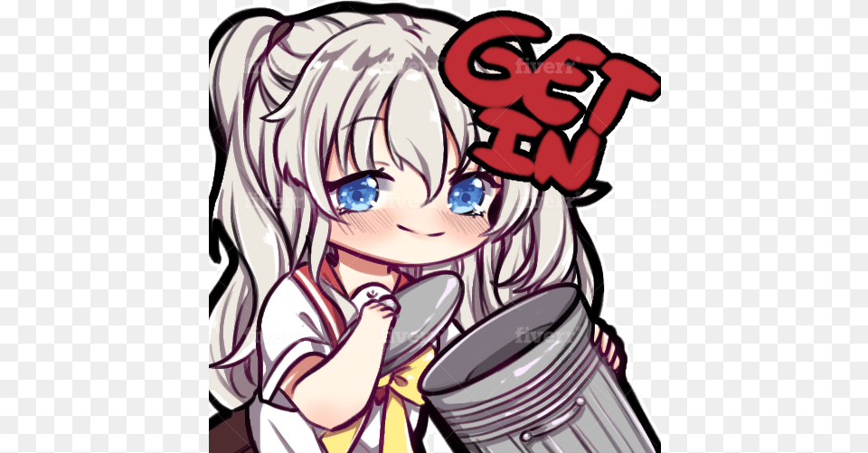 Create Cute Anime Girls Twitch And Discord Emotes Badges Cartoon, Book, Comics, Publication, Adult Free Png