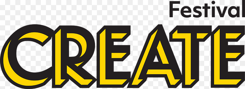 Create Festival Logo In Black And Yellow Create Festival, Text Png Image