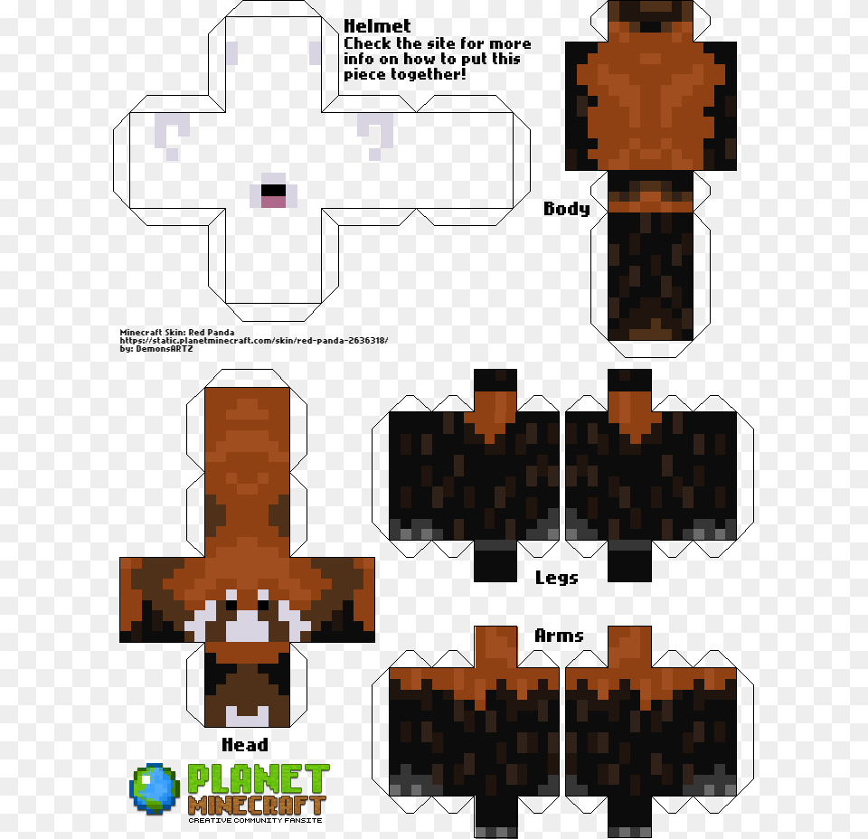 Create Papercraft Of Red Panda Minecraft Skin Etiennes Planet Minecraft, Game, Qr Code, Super Mario Free Png