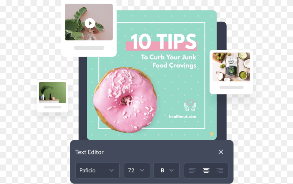 Create Stunning Social Media Graphics For Visme Smart Device, Food, Sweets, Donut, Advertisement Free Png Download