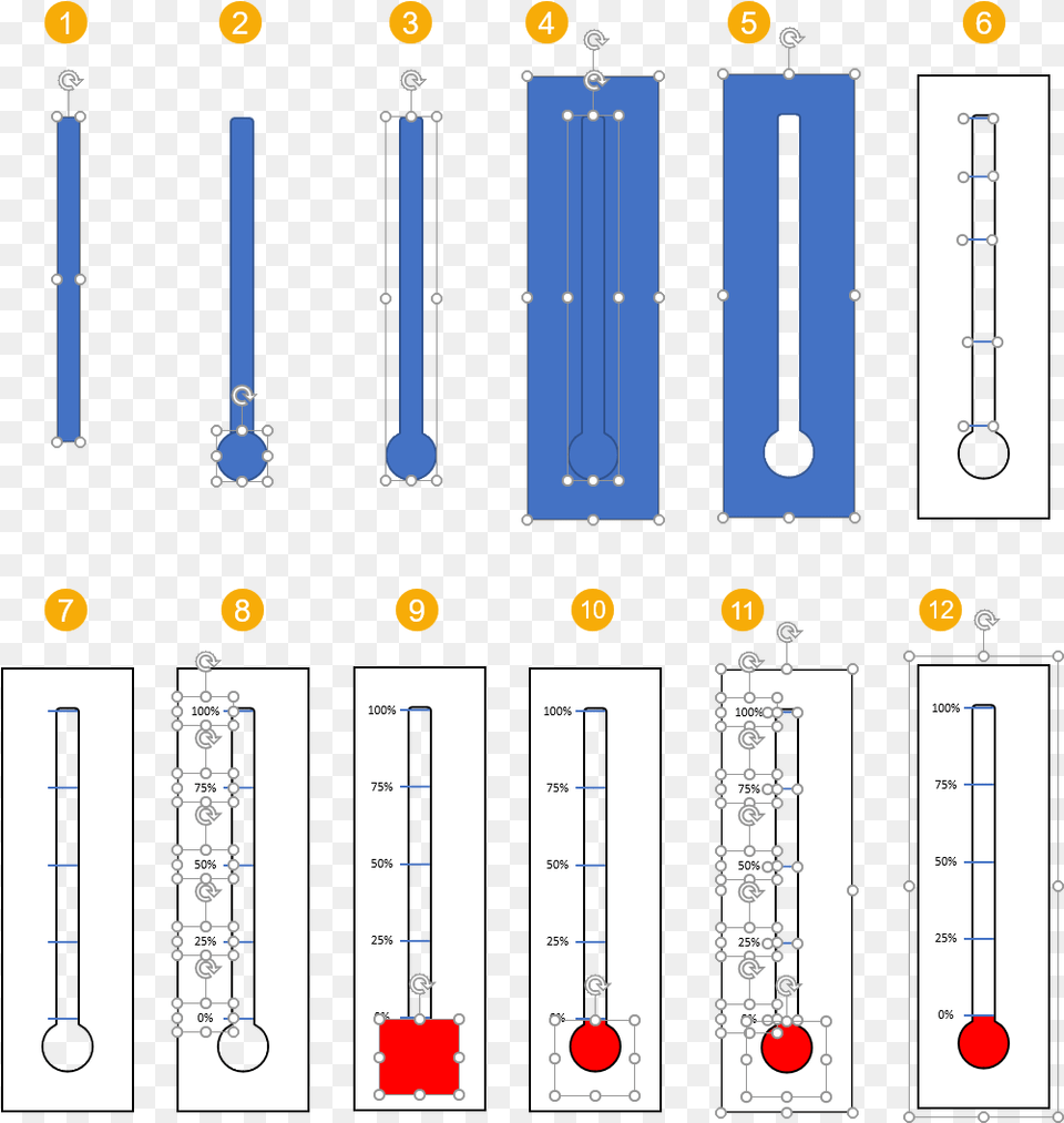 Create Thermometer Template With Shapes In Powerpoint Thermometer Actual, Text Free Png
