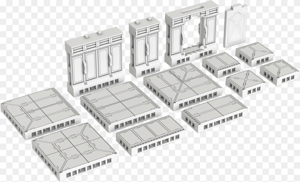 Create Your Own Starship Deckplans With These Corridor 3d Print Sci Fi Tiles, Architecture, Building, Cad Diagram, Diagram Free Png Download
