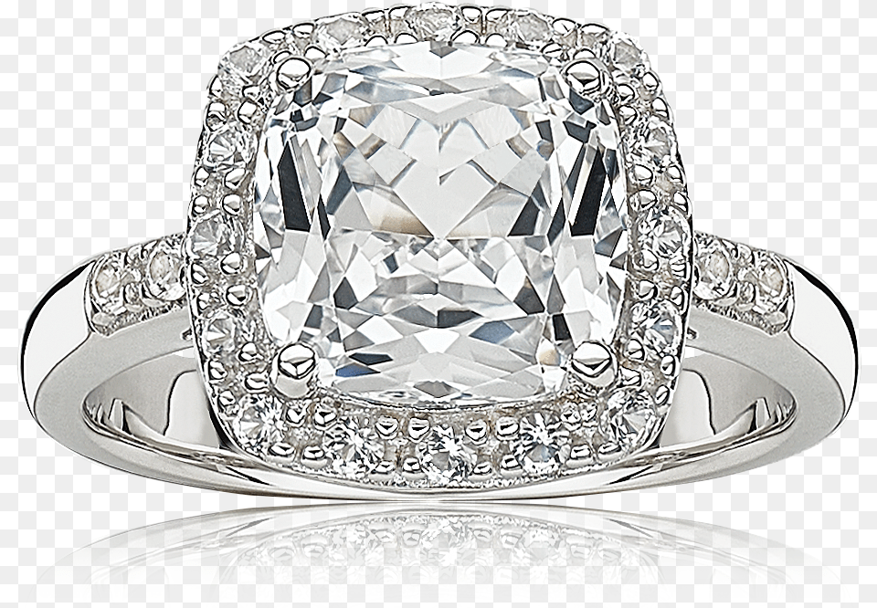Created White Sapphire Sterling Silver Ring Engagement Ring, Accessories, Diamond, Gemstone, Jewelry Png