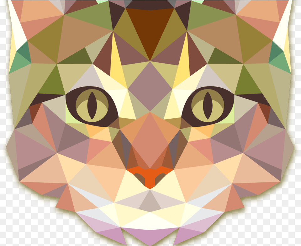 Createdprototype Geometric Cat Face Clipart, Art, Collage, Graphics, Pattern Free Png Download