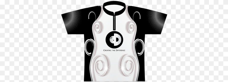 Creating The Difference Blackwhite Swirl Dye Sublimated Logo, Clothing, Shirt, Vest, T-shirt Free Png