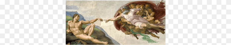 Creation Of Adam Painted By Michelangelo, Art, Painting, Person Png Image