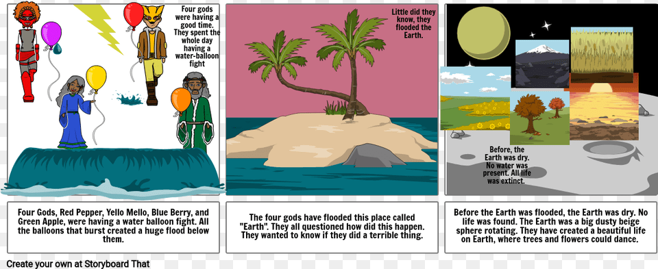 Creation Of The Earth Storyboard By 7c0fd467 Babassu, Book, Comics, Publication, Advertisement Free Png