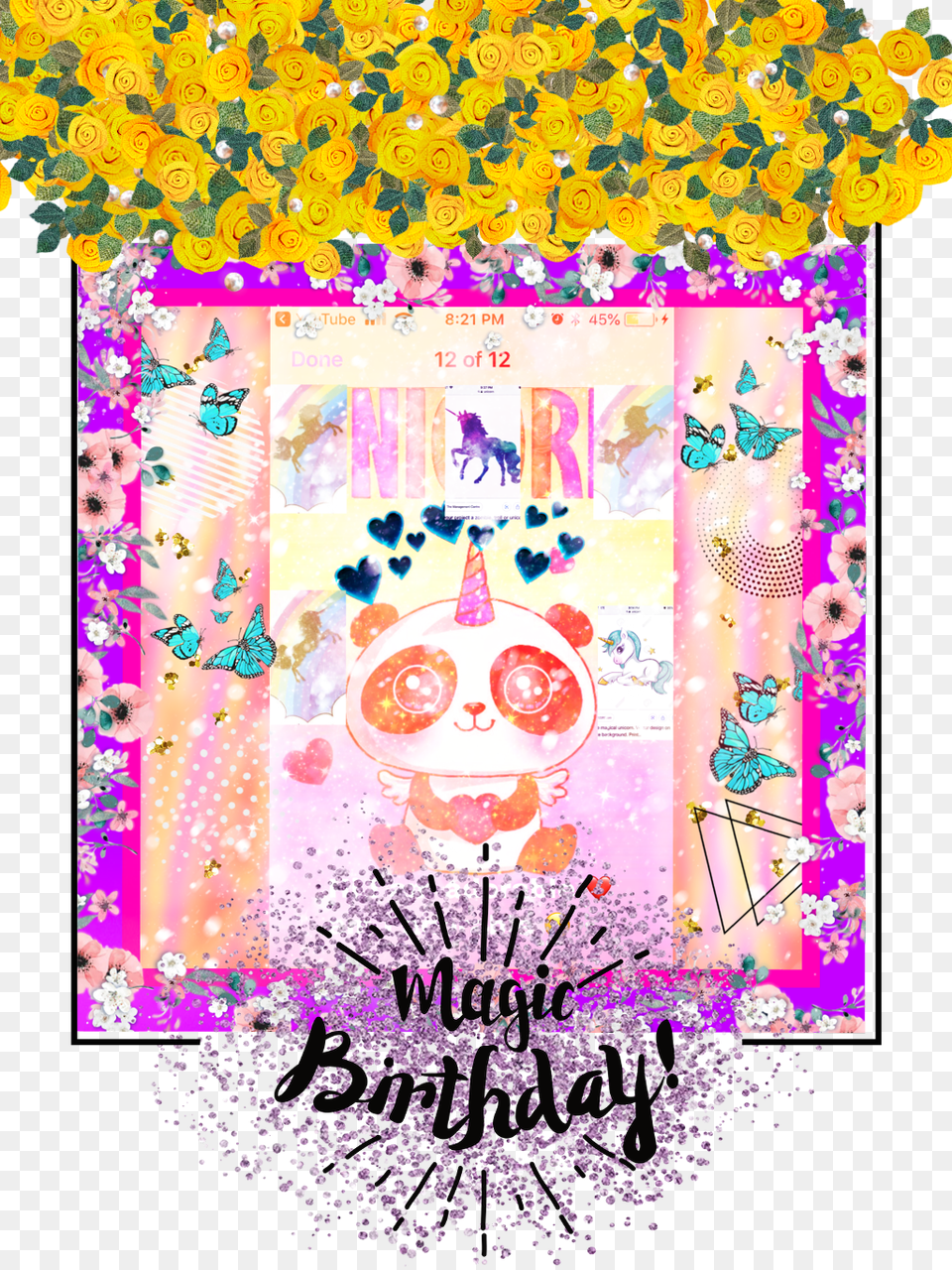 Creative Art Frame For Friends Birthday Poster, Envelope, Greeting Card, Mail, Collage Png