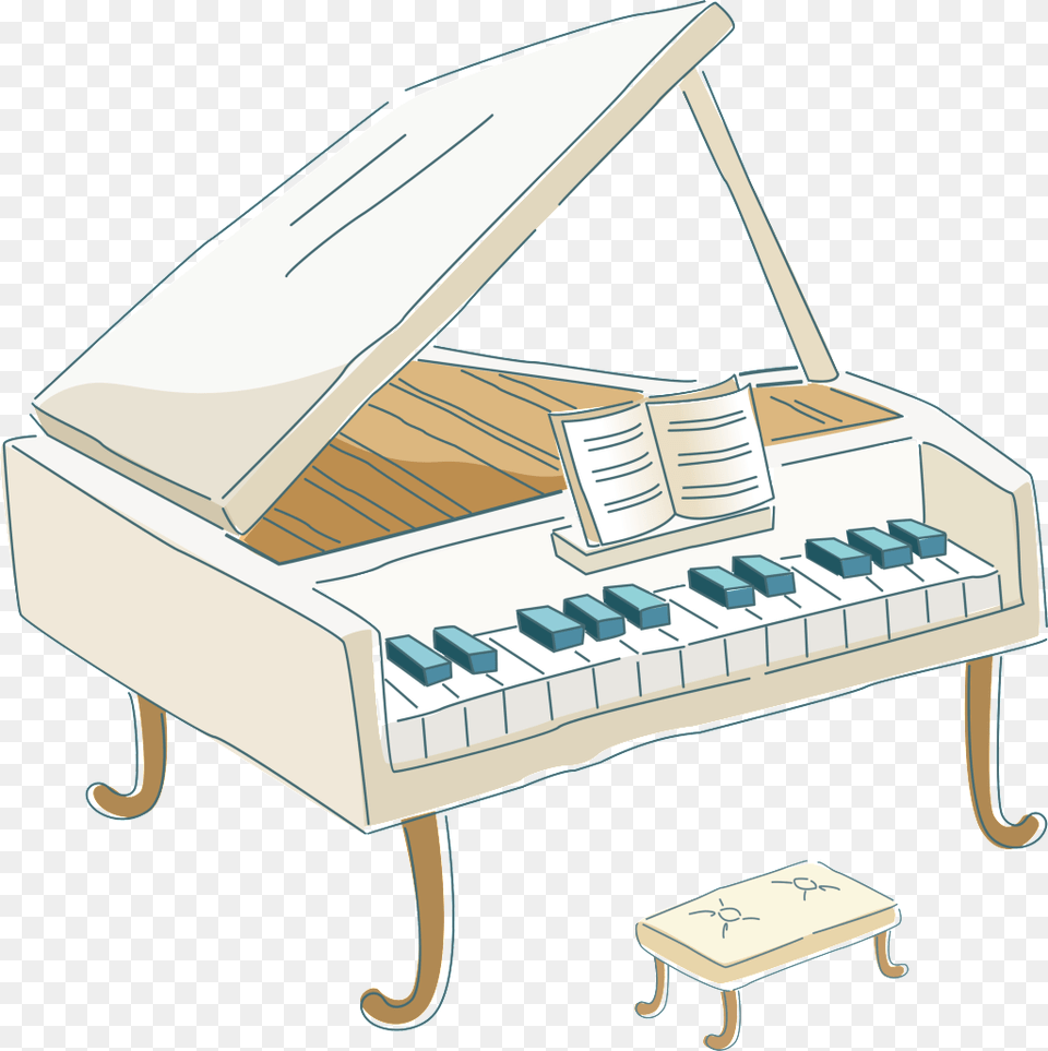 Creative Cartoon Piano Children Play The Piano, Grand Piano, Keyboard, Musical Instrument Free Png Download