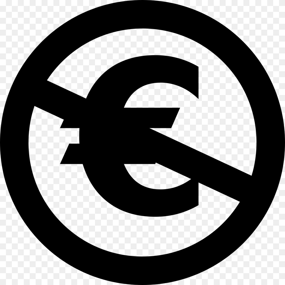 Creative Commons Euro, Gray Free Png Download