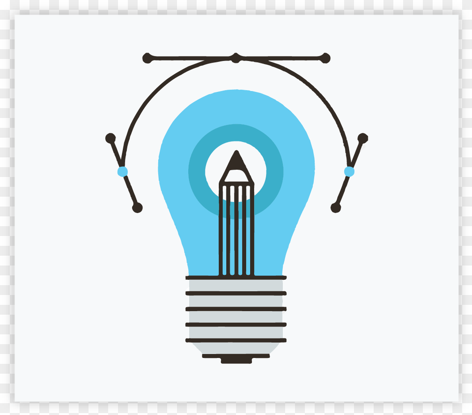 Creative Draw Creativity Design Lightbulb Idea Artistic Illustration, Light Free Png