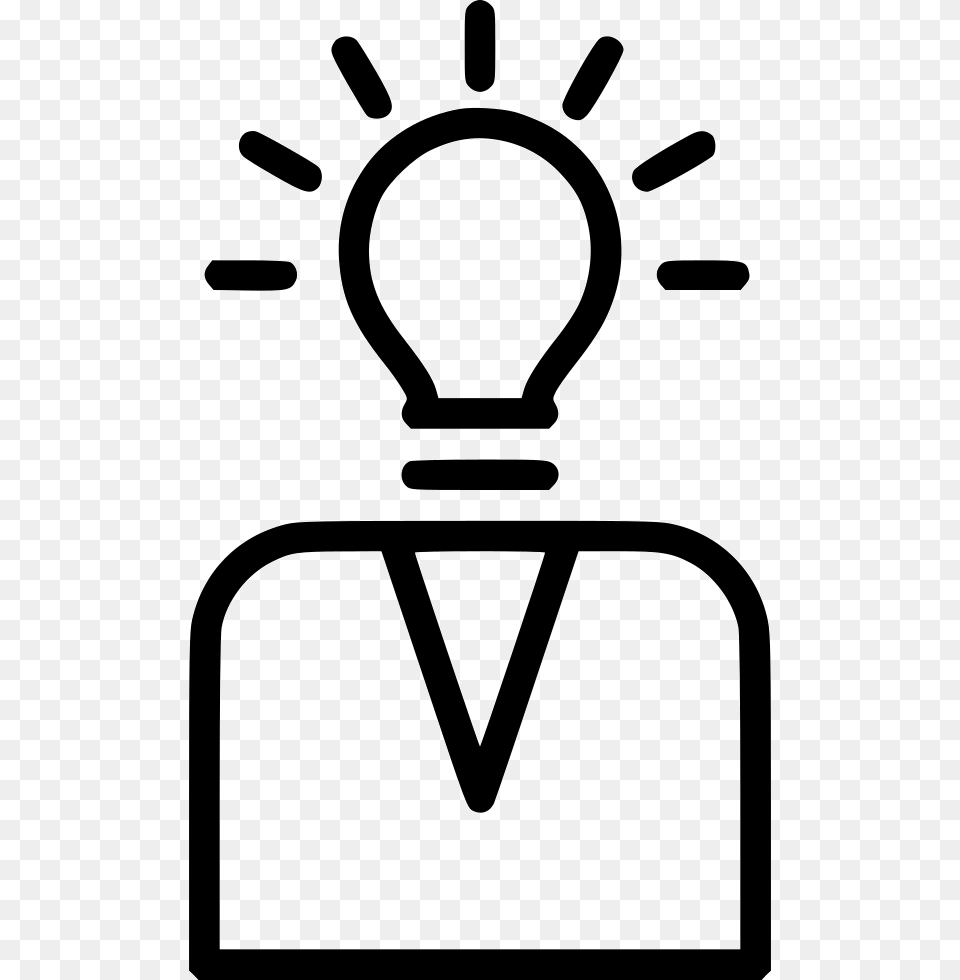 Creative Mind Thinking Idea Bulb Person Enterpreneur Icon, Stencil, Smoke Pipe Png Image