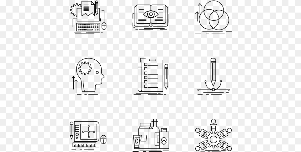 Creative Skills Line Art, Gray Free Transparent Png