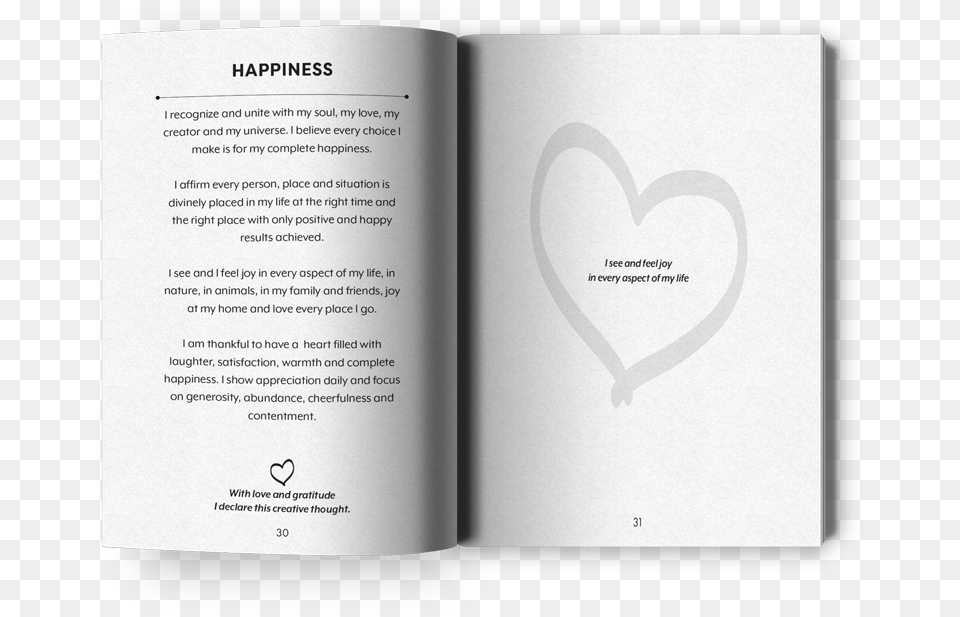 Creative Thought For Happiness Heart, Book, Page, Publication, Text Free Png