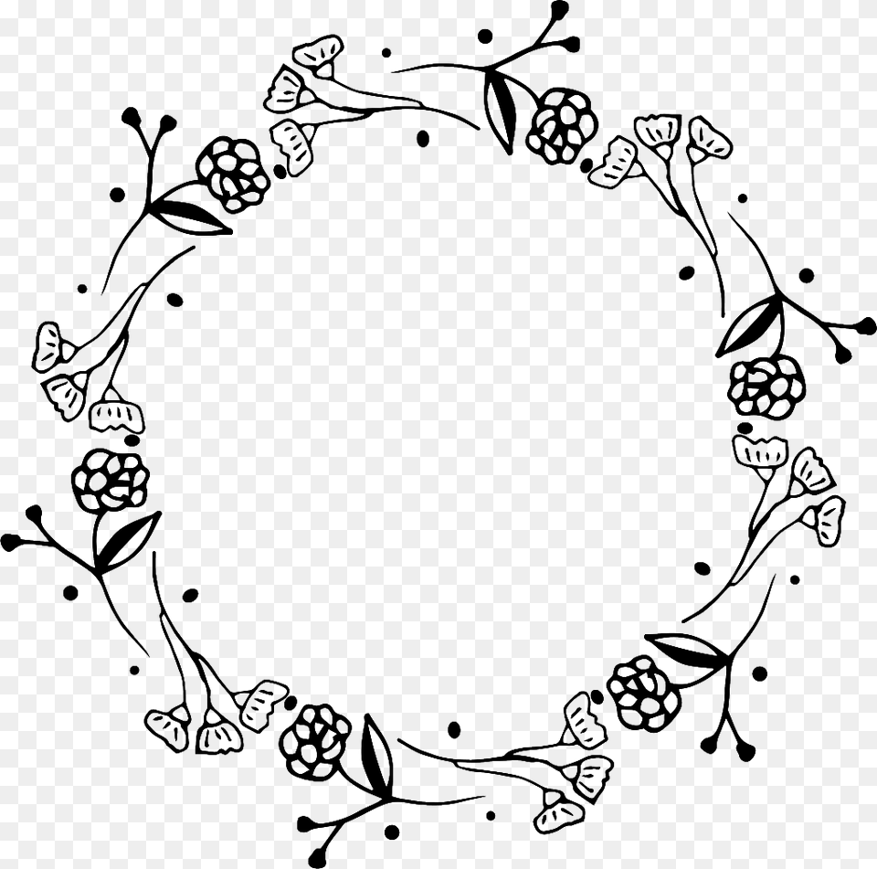 Creative Wreath Free Buckle Black And White Wreath, Art, Floral Design, Graphics, Pattern Png